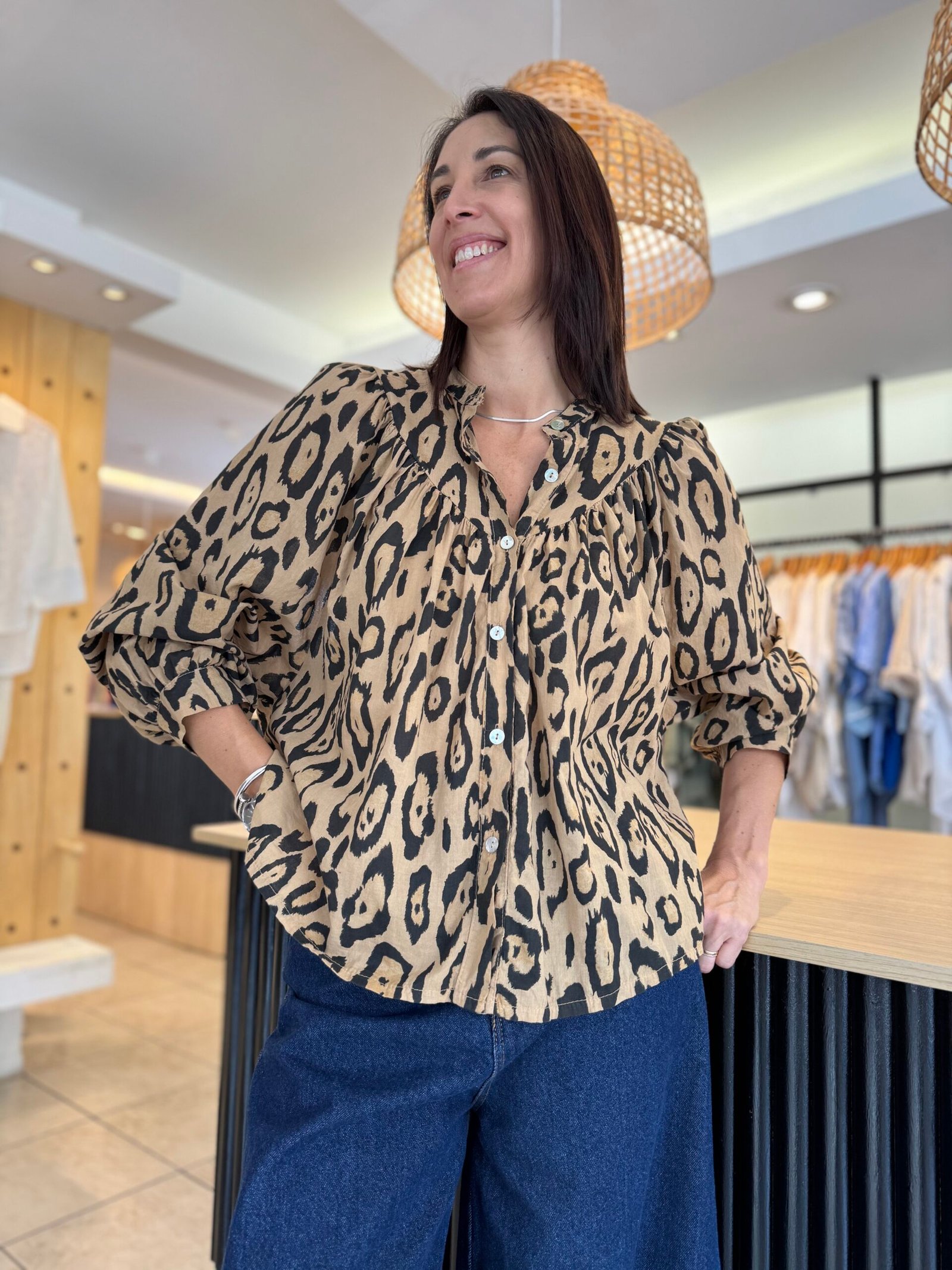 Camisa print - Tostado