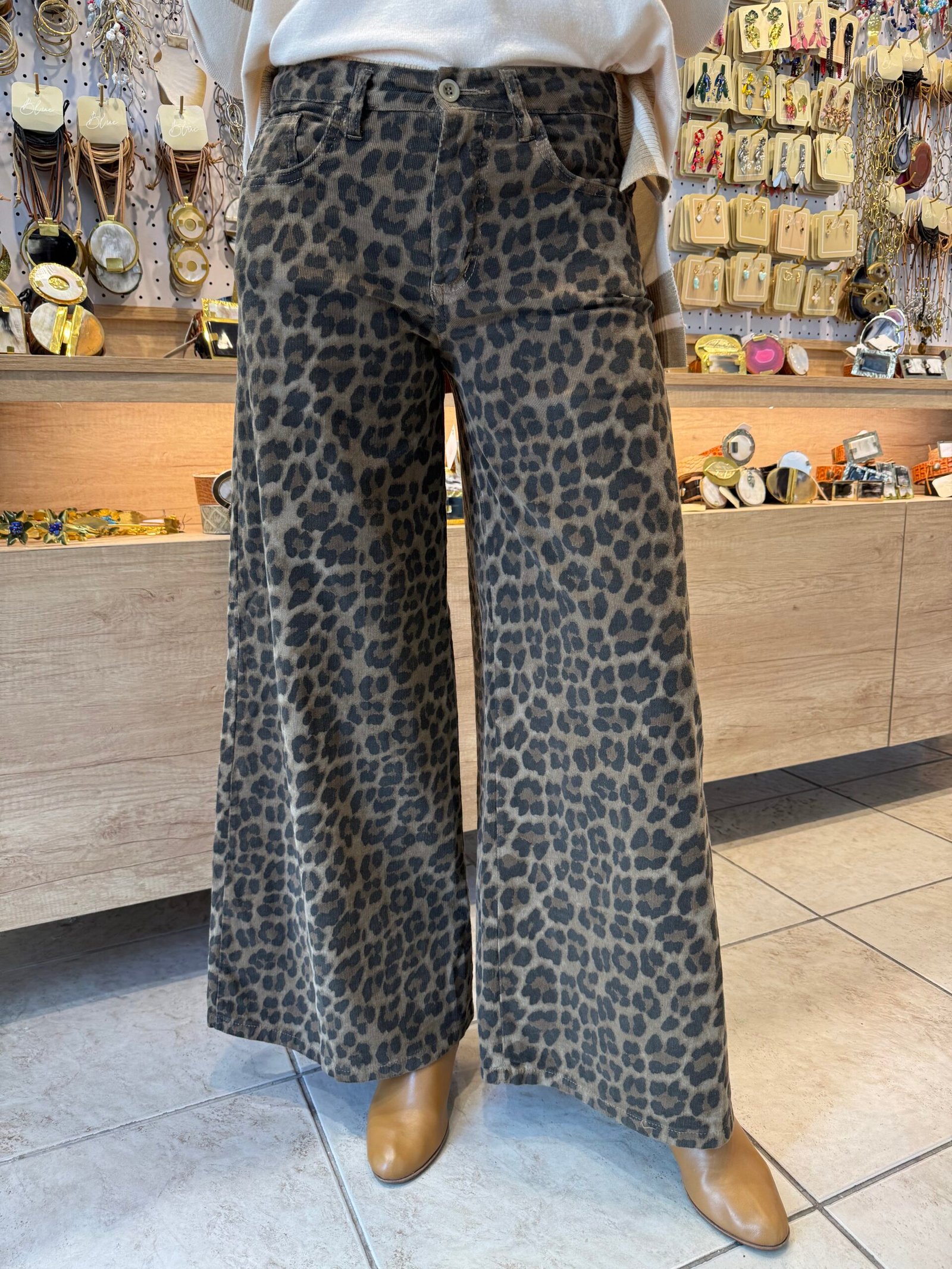 Pantalón print en pana