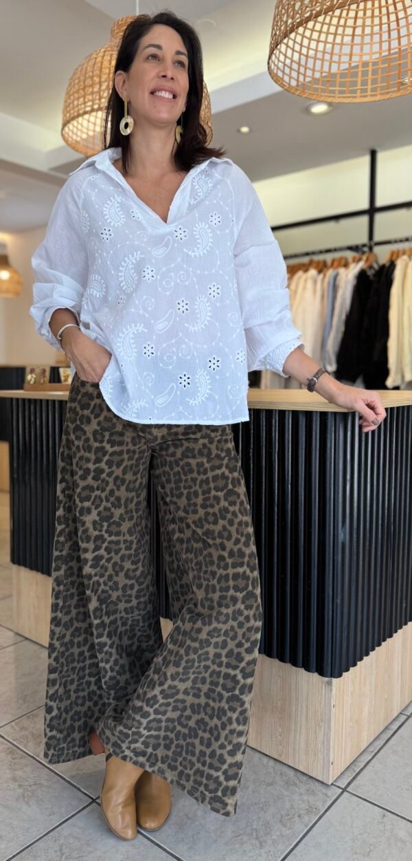 Pantalón print en pana